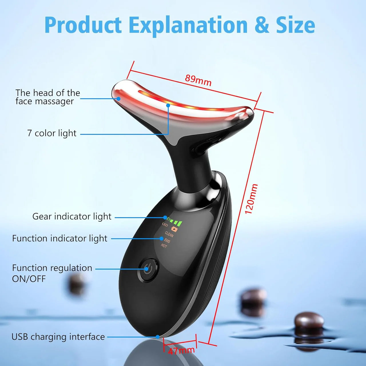 ToyZone™ Skin Care Red Light Therapy for Face Facial Massager