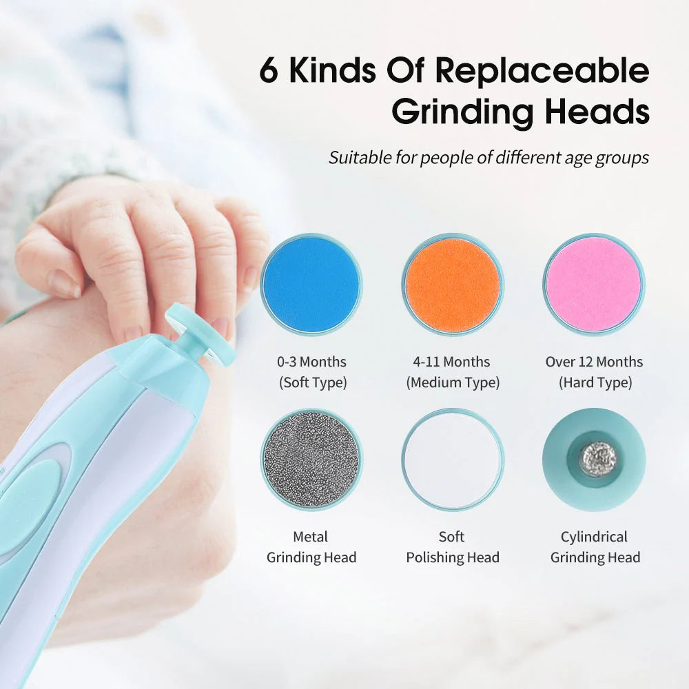 ToyZone™ Baby 6 in1 Electric Adult Baby Nail Clipper Manicure & Pedicure Newborn