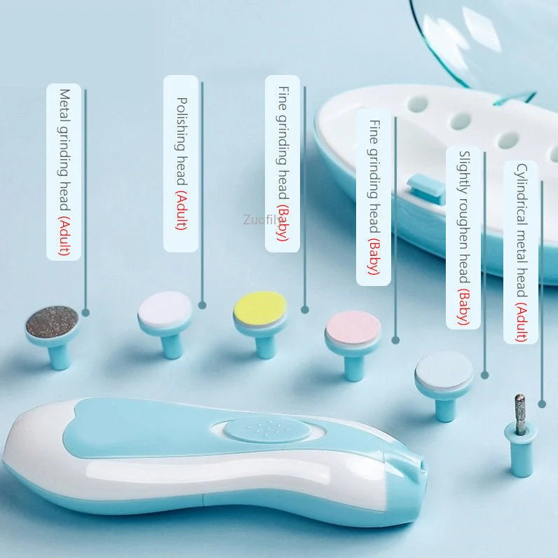 ToyZone™ Baby 6 in1 Electric Adult Baby Nail Clipper Manicure & Pedicure Newborn