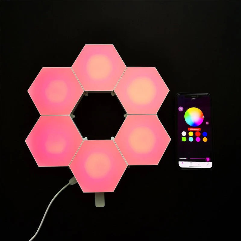 ToyZone™ DIY LED Light Assembly Hexagonal Quantum Light Working With Android IOS System