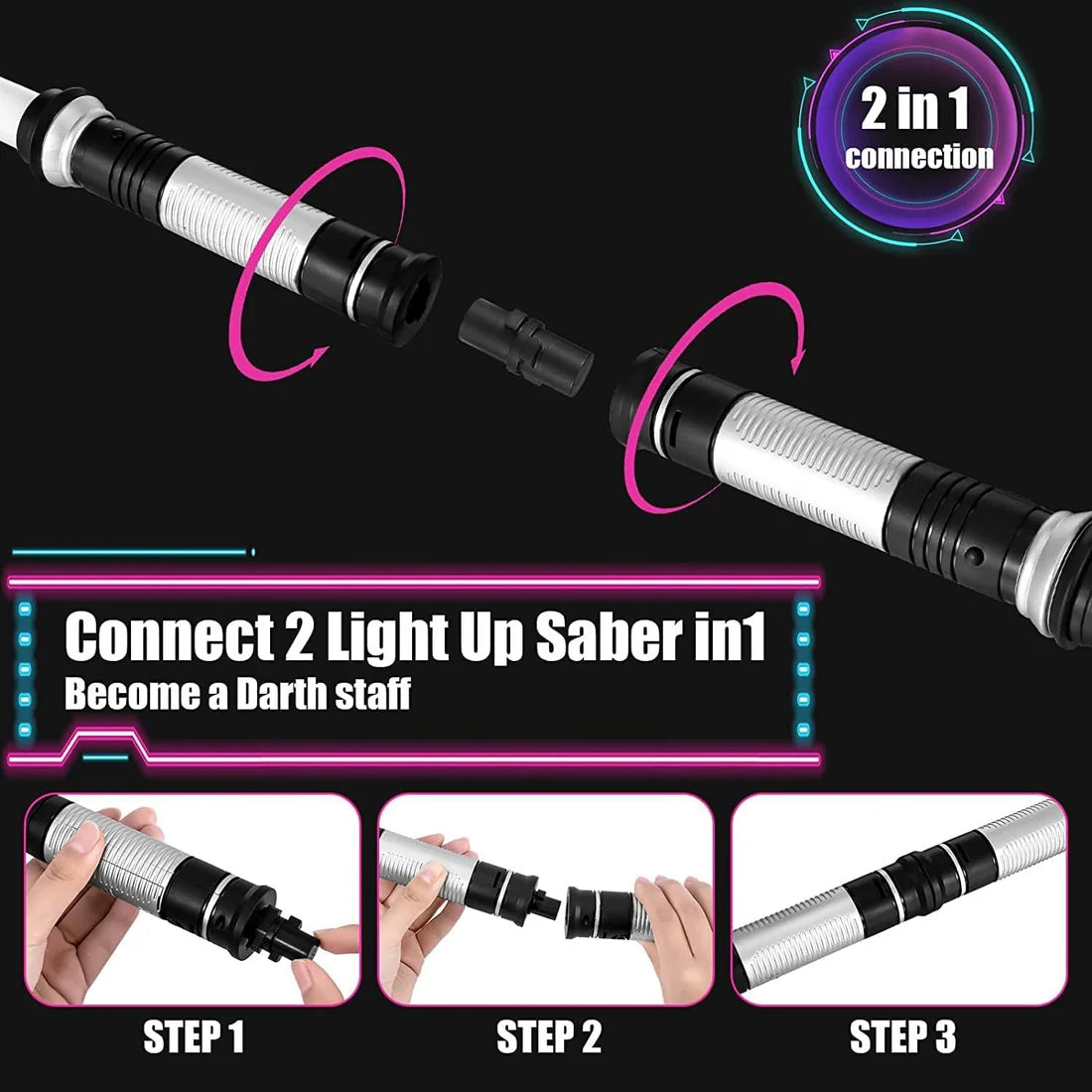 ToyZone™ LED Light Up 7 Colors Sword (2 Pcs)