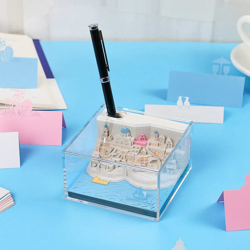 ToyZone™ 3D Santorini Notepad Paper Carving Building Model