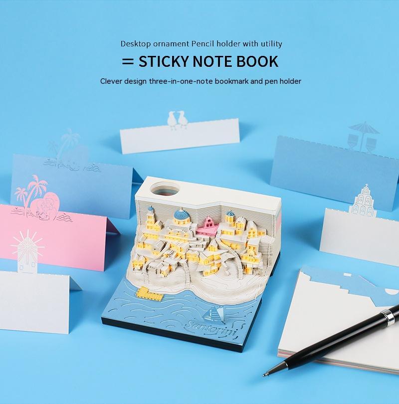ToyZone™ 3D Santorini Notepad Paper Carving Building Model