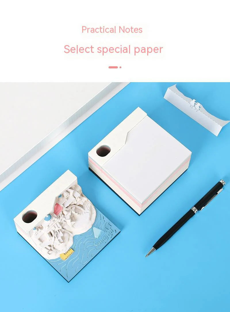 ToyZone™ 3D Santorini Notepad Paper Carving Building Model
