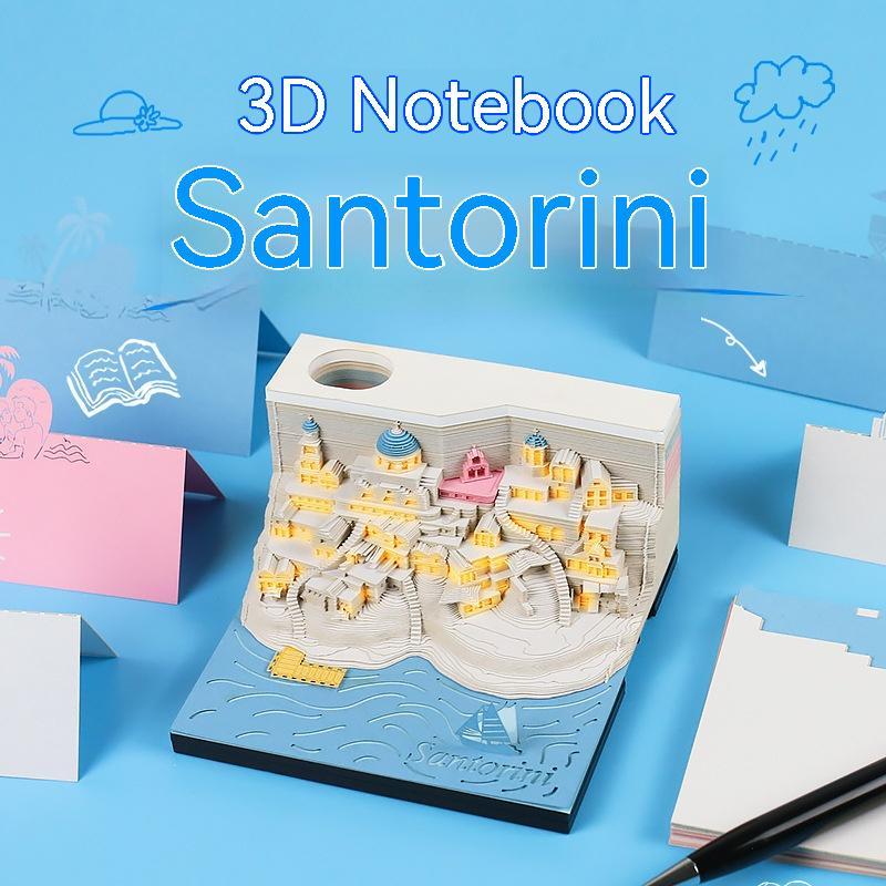 ToyZone™ 3D Santorini Notepad Paper Carving Building Model