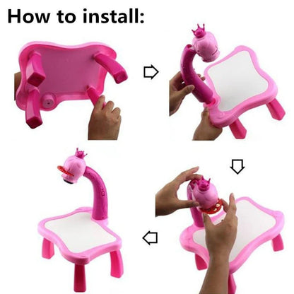 ToyZone™ LED Projector Art Painting Table for Kids