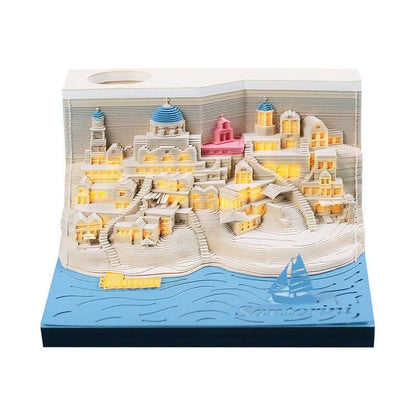 ToyZone™ 3D Santorini Notepad Paper Carving Building Model