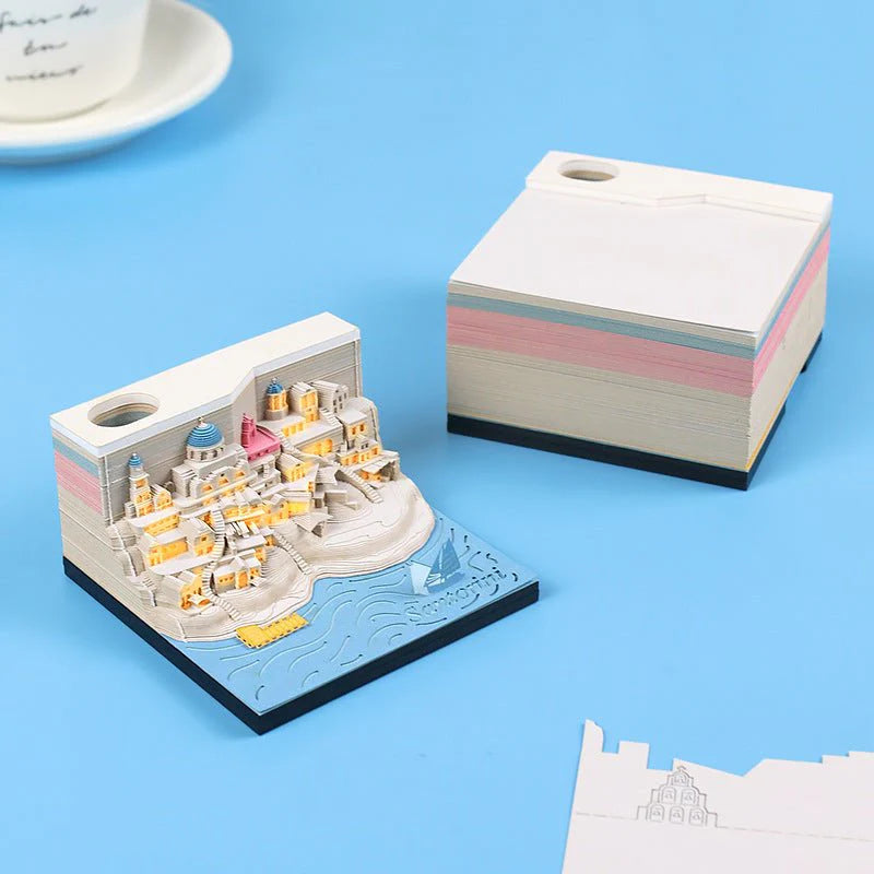 ToyZone™ 3D Santorini Notepad Paper Carving Building Model